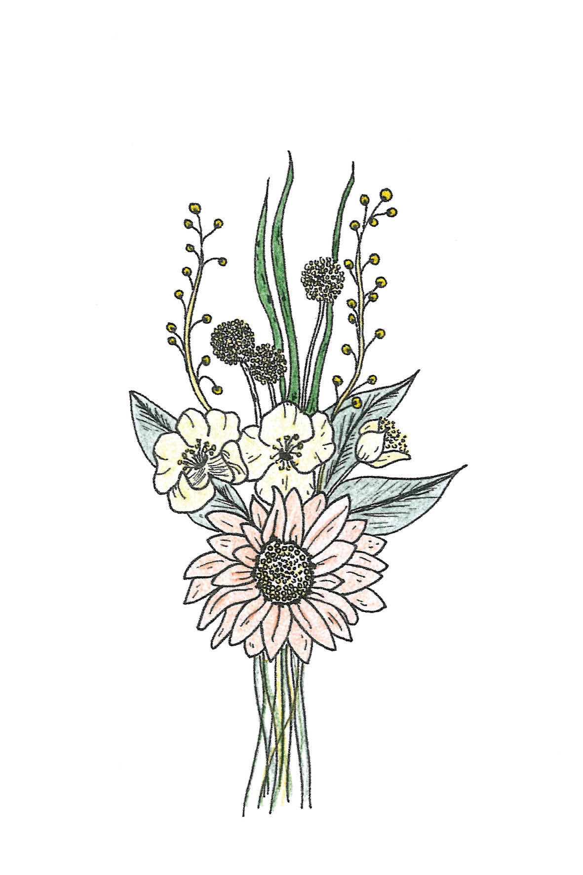 Plukboeket met zonnebloem