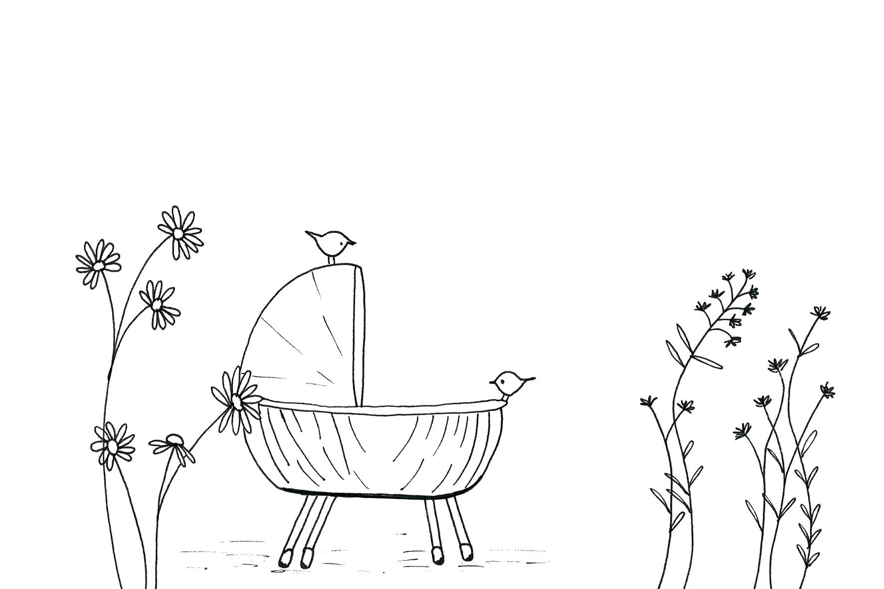 Wiegje met bloem